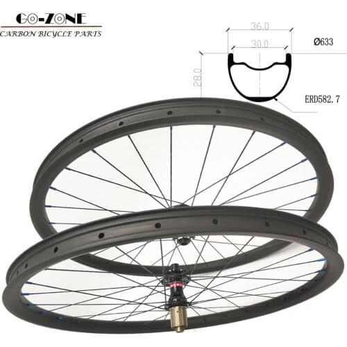 Carbon mtb wheels clincher tubeless 29" AM 36mm width 28mm height symmetry mtb wheelset 29 mountain bicycle 29er mtb wheels
