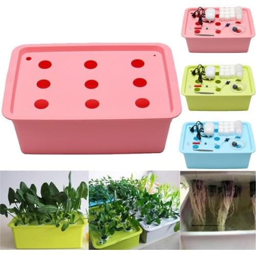 110V 9 Holes Hydroponic System Kit DWC Aerobic Soilless Cultivation Indoor Water Planting Grow Box