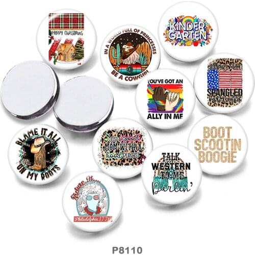 Words 12mm/18mm/20mm/25mm/30mm Round Glass Cabochon Flat Back Making Findings P8110