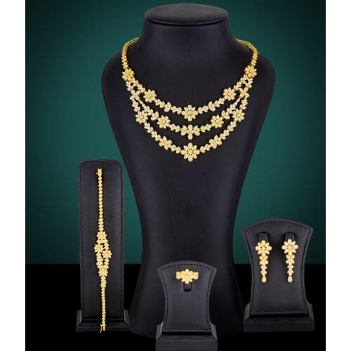 Missvikki Famous Brand Bling Bling Sequins Luxury Nigerian Dubai Jewelry Sets For Women Cubic Zircon Wedding Bridal Jewelry Set