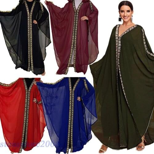 Morocco Abaya Duabi Hooded Maxi Dress Muslim Women Batwing Sleeve Long Jilbab Turkish Kaftan Farasha Gown Arab Robe Islamic New