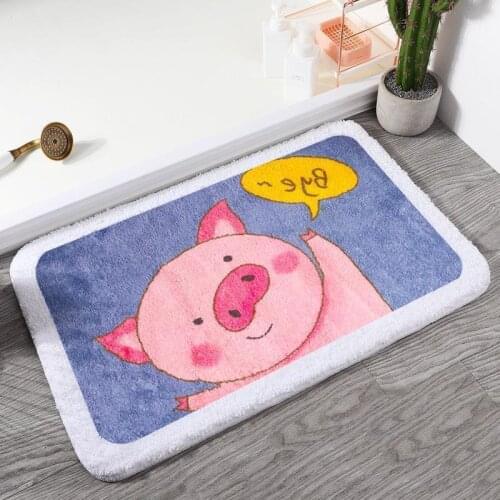 Soft Animal Carpet Slip-resistant Bathing Room Rug Floor Door Mat Dirt Barrier Floor Frog Pig Duck Door Cushion Mat Rug