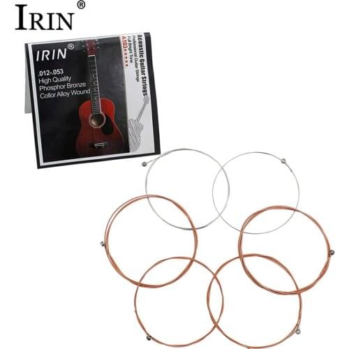 IRIN A103 Phosphor Bronze Acoustic Guitar Strings Set 0.012-0.053 Inch Anti-rust Coated Copper Alloy Wound Strings