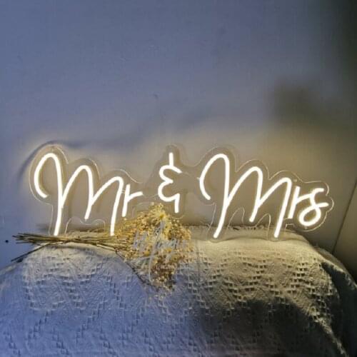 Custom Led Mr And Mrs Neon Light Sign Wedding Decoration Bedroom Home Wall Decor Marriage Party Decorative Illuminated