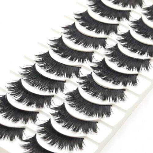 New 10 pairs Thick False Eyelashes Natural Long Winged Black Exaggerated Eye Lashes Fashion Sexy Dance Makeup fake eyelashes