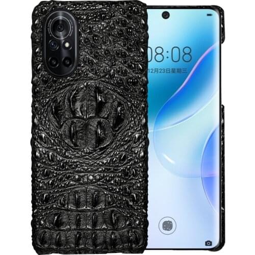 New Hot Genuine Leather 3d Crocodile Head Case For Huawei Nova 8 7 6 Se 5 5i Pro Cover For Nova8 Nova7 Nova6 Nova5 Pro Cases