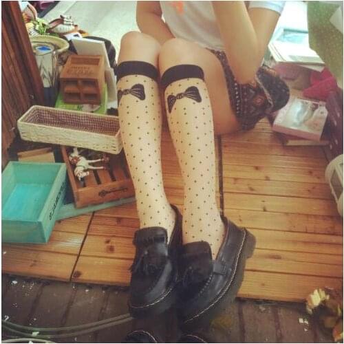 Harajuku Sexy Printied Bowknot Fishnet Stockings New Design Girl Lovely stockings