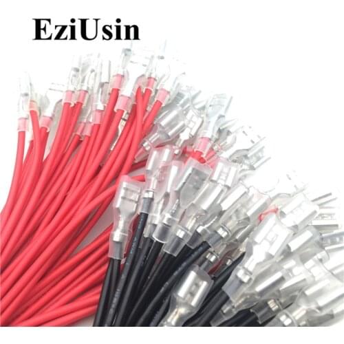 Plug Spring Insert Cold-pressed Terminal Block 6.3mm 4.8mm Leadwire Battery Cable Switch Connector 1015 22AWG 20cm Single Head