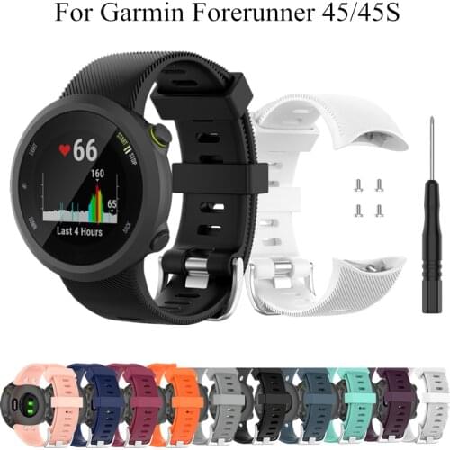 Silicone Wrist Strap For Garmin Forerunner 45 45S Soft Sports Wristband Replacement Watch Band For Forerunner 45 S Correa