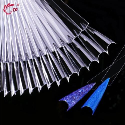 TP 50 Stick/set Fan False Nail Art Display Tips Removable French Acrylic Gel Polish Coloring Display Training Showing Tool Kit