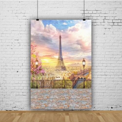Paris Street Riverside Tower Photography Vinyl Wall Background Portrait Shot Decor Photocall Backdrop for Photo Studio Props