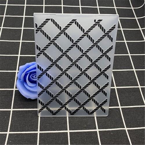 Twisted rope grid square transparent plastic folding embossing board DIY handmade works background embossing mold