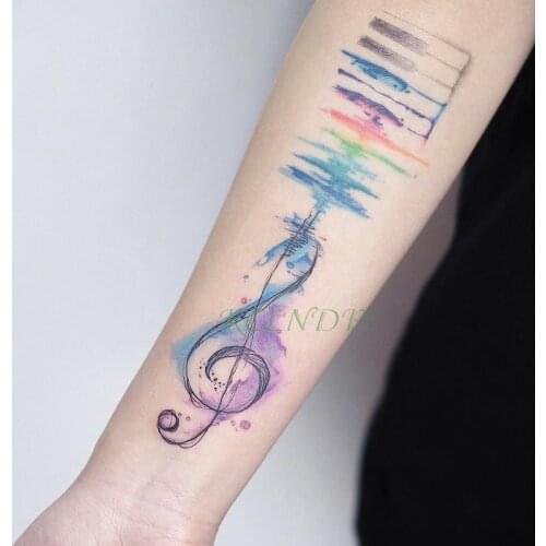 Waterproof Temporary Tattoo Sticker watercolor Music Note tatto stickers flash tatoo fake tatouage art hand foot for girl women