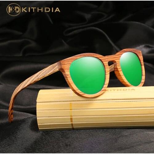 KITHDIA Handmade Polarized Zebra Wooden Sun glasses Women Brand Designer Original Wood Glasses Oculos de sol masculino #KD032