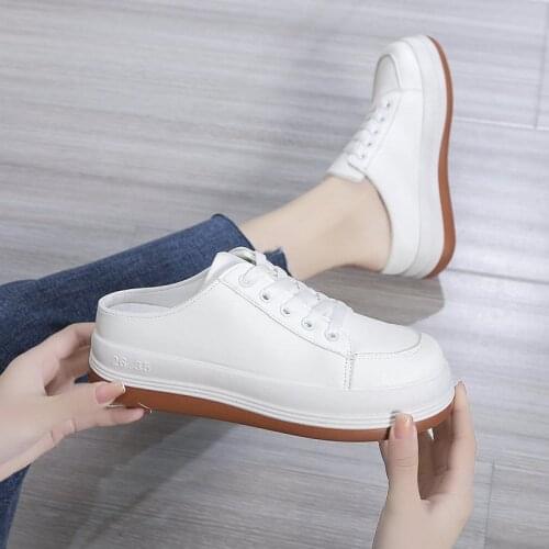 Girls Solid Beige and White Sneakers Women Spring Comfy Leather Shoes Unisex Platform Tennis 2021 Fashion Zapatos De Mujer