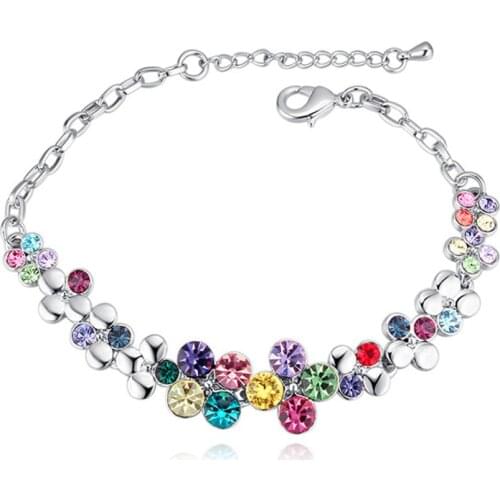 Women Bracelet Luxury Round Designer Jewellery made with Austrian Crystal for Girls Wedding Party Best Christmas Bijoux Gift
