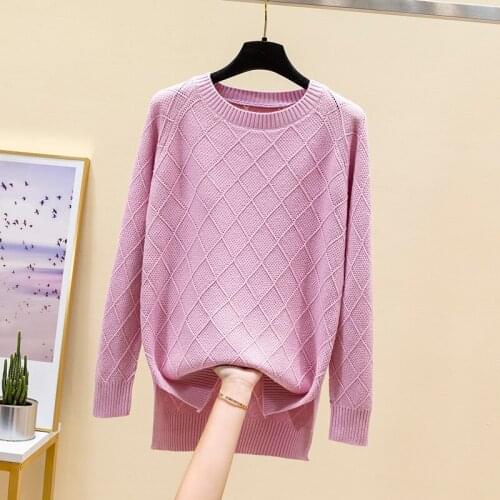 2021 spring new womens long sleeve Pullover womens loose knit sweater short base coat fashion
