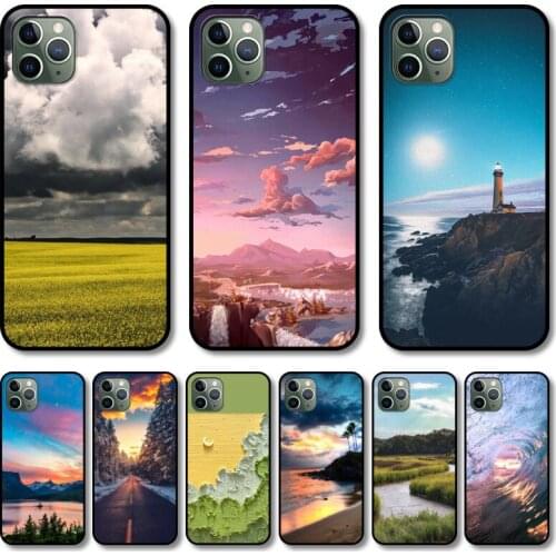 Sky scenery Phone Case cover For iphone 12 pro max 11 8 7 6 s XR PLUS X XS SE 2020 mini black cell shell