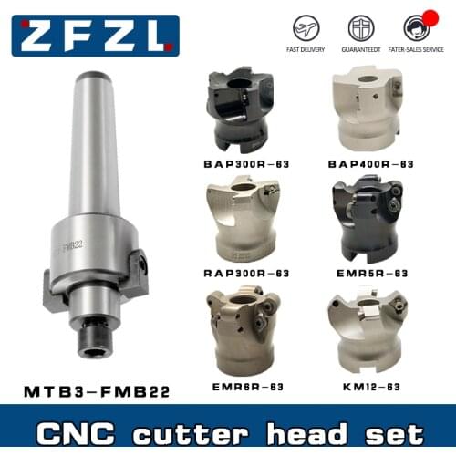 1pcs Mohs dimension MT3-FMB22+1PCS CNC cutter head BAP300R-63 BAP400R-63 RAP300R-63 EMR5R-63 EMR6R-63 KM12-63 set