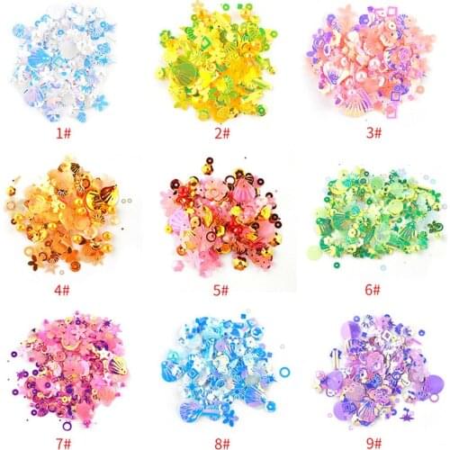10BAG/Set Pearl Sequin Mixed 9 Colors Resin Fliller Decoration Material Sequins For Jewelry Making Tools Sets