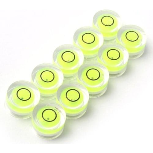10Pcs/lot 14x8mm Stick-on Disc Green Round Bubble Level Mini Spirit Level Bubble Bullseye Level Measurement Instrument