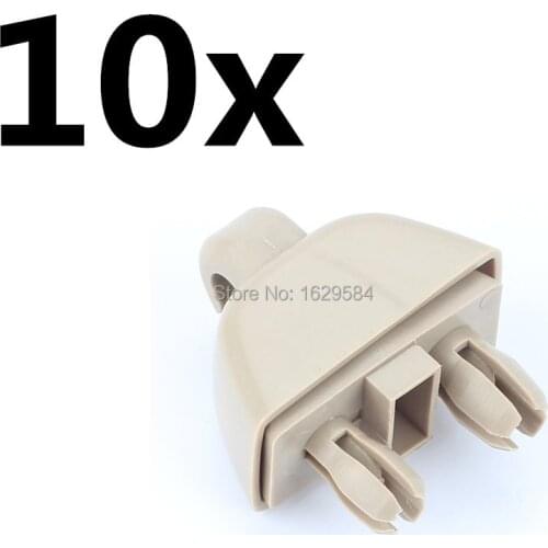 10 PCS Fits For A6 C6 2004-2011 S8 2010-2013 Beige Interior Sun Visor Hook Clip Bracket 4F0857561