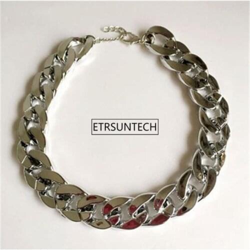 100PCS Fashion Dog Pet Collar Thick Chain Necklace Gold-Plated Plastic Puppy Collar Jewelry Accessories Pendant Gold Chain