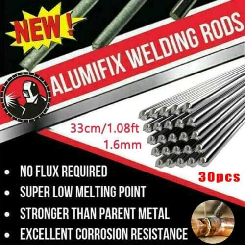 30Pcs 330* 1.6mm Aluminum Flux-Cored Welding Rods Solution No Solder Powder Welding Wire Brazing Welding Tool Supplies Hot Sale