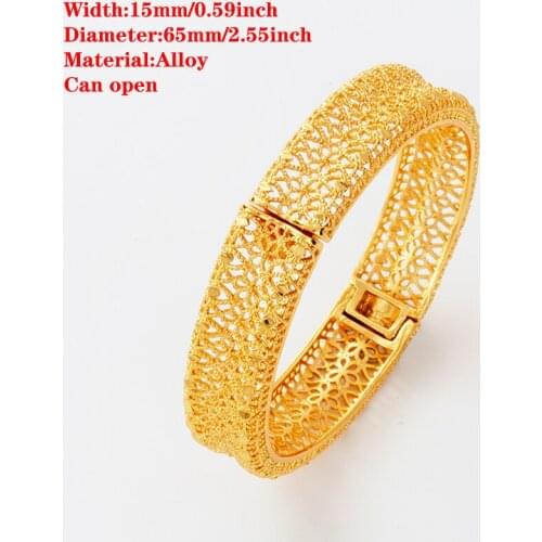 1pcs fashion Bangles Gold color Dubai Bangle&Bracelet Indian For Women Africa Jewelry Ethiopian Wedding Bride Jewelry Gift
