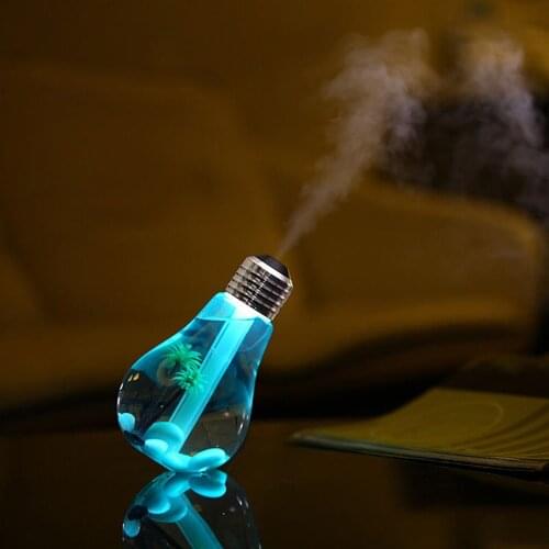400ml Colorful Light Bulb Humidifier Aroma Diffuser Silver Lamp