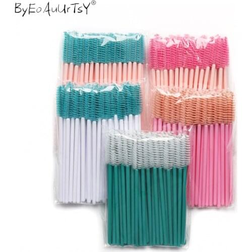 50pcs yelash Extension Disposable Eyelash Brush Mascara Wand Applicator Lashes Cosmetic Foundation Brush Makeup Brushes Tools