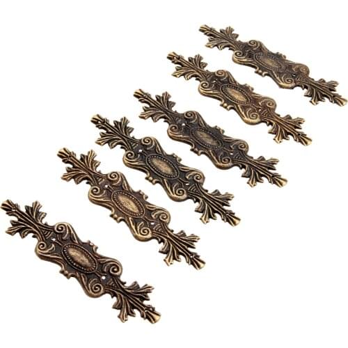 6pcs Decorative Corners Bracket Retro applique Antique Bronze Box Feet Leg Protectors Furniture Fittings Accessories Iron 10cm