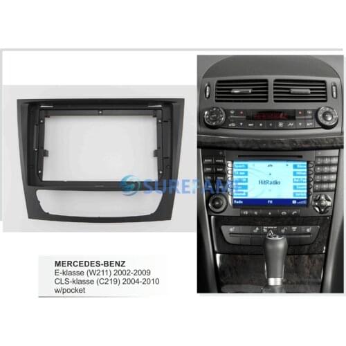 9inch Car Fascia Radio Panel for MERCEDES BENZ E klasse (W211) 2002-2009 Facia Dash Kit Trim Adapter Bezel Console Plate Cover