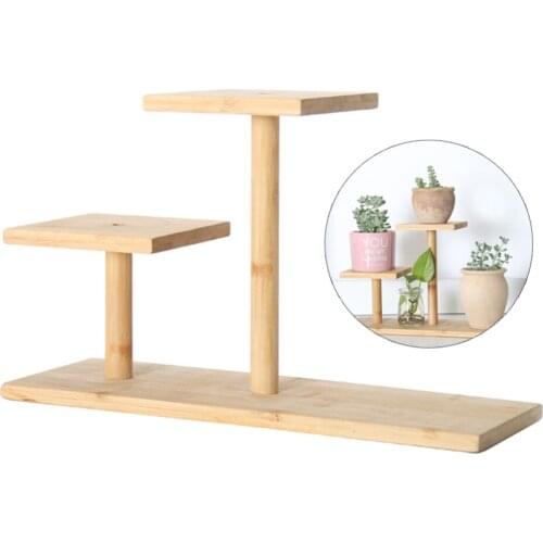 Bamboo 3 Tier Plant Stand For Desk Flower Pot Holder Succulent Plants Bonsai Storage Display Shelf For Home Outdoor Patio Garden
