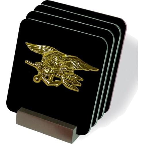 Golden American Seal Badge Fur Seal Commander Badge Skills Army Fan Metal Logo Epaulette Cap badge Emblem