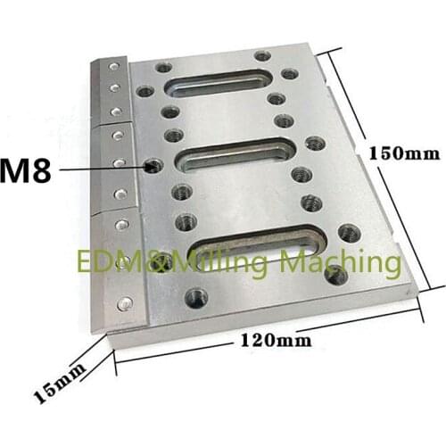 Wire EDM Machine Extension Clamp Jig Holder M8 150x120x15mm Stainless Steel For Sodick DWC Wire Cut EDM Machine