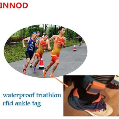 Long range ankle foot UHF RFID wrist band Tag with reusable shoes tag smartrac dogbone bib tag sample