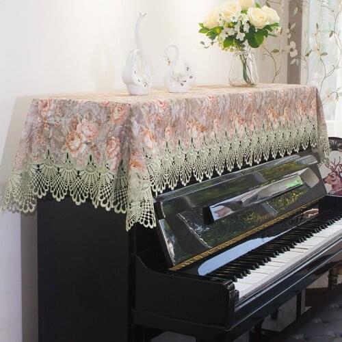 Elegant piano covers Embroidery lace piano cover European TV cabinet towel dustproof towel stool cover cloth korean bench cover