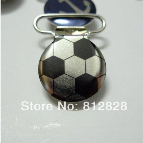 25pcs 1" 25mm Enamel Football Suspender Clips