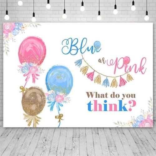 Avezano Photography Backdrop Gender Reveal Baby Shower Blue Or Pink Balloon Boy Girl Background Photo Studio Photozone Photocall