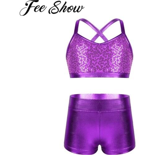 Gymnastics Leotard For Girls Kids Rhythmic Ballet Dance Tankini Outfit Sequins Gymnastics Swimsuit For Dancing Ballerina Costume