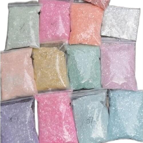 50g Holographic Mix Chunky Glitter,Mixed Size Colorful Snow Flash Nail Art Glitter (Falkes and Powder Mixed) Holo Nail Glitter