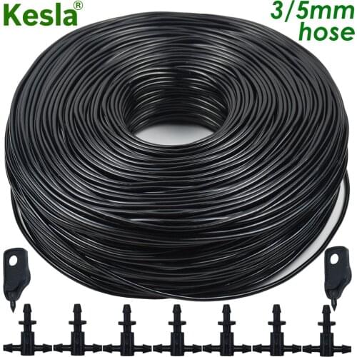 KESLA 5-140m Garden Watering 3/5mm Hose Irrigation Pipe 1/8'' Tubing Greenhouse Bonsai Plant Flower Drip Arrow Dripper Sprinkler