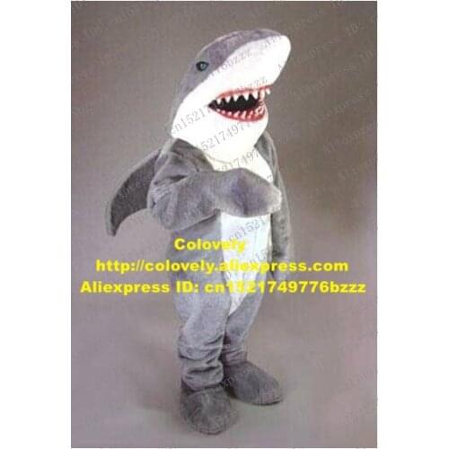 Fierce Grey Shark Killer Whale Mascot Costume Mascotte Grampus Orcinus Orca Adult With Sharp Teeth Big Mouth No.1235 Free Ship