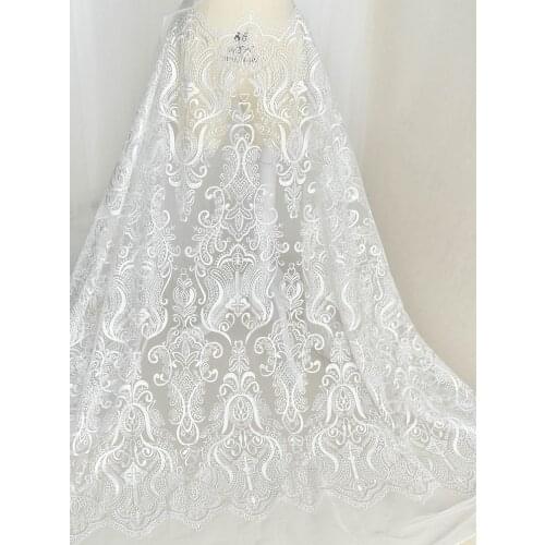 Lace fabric embroidery whole piece lace symmetrical lace fabrics DIY bridal dress fabric lace