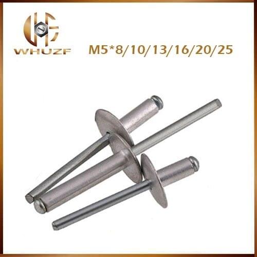 M5 M5*8 M5x8 M5*10 M5x10 M5*13 M5x13 AL Aluminum Large Round Flat Head Self-Plugging POP Leaf Decorative Pull Nail Core Rivet