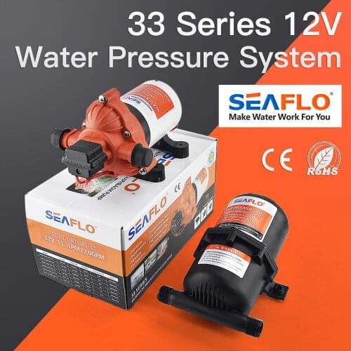 SEAFLO 33 Series Diaphragm Water Pump With Accumulator Tank 0.75 Liter 3.0GPM 45PSI 12V Yacht Boat Marine RV Caravan 3Chamber