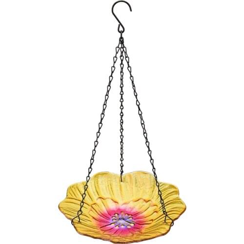 Hanging Bird Feeder Bowl Pets Accessories Color Painting Glass Metal Outdoor Feeding Peak For Chickadees And Sparrows