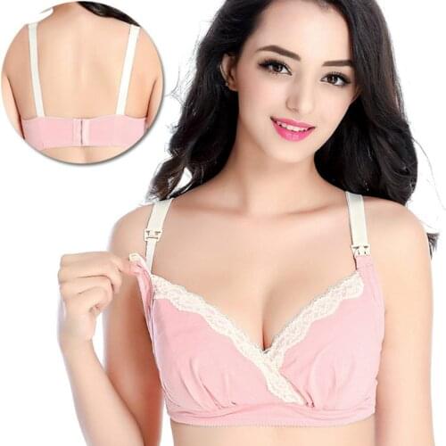 Maternity Bra Cotton Adjustable 2 Way Open Half Top No Steel Ring Breastfeeding Bra Maternity Bra Sleep Underwear 32-42 A-E Cup