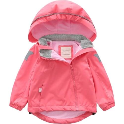 Autumn and winter new boys and girls polar fleece windproof childrens baby waterproof zipper jacket hooded jacket